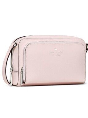 New Kate Spade Staci Mini Crossbody Bag Saffiano Shimmer Pink